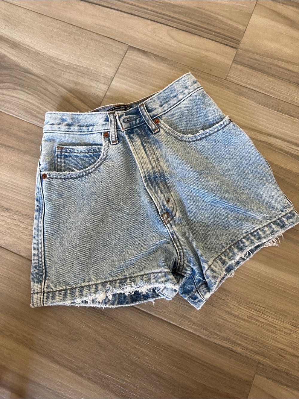 Abercrombie & Fitch Light Blue High-Rise Denim Cutoff Shorts